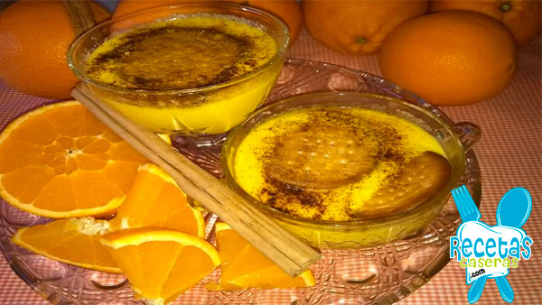 Natillas de huevo y naranja